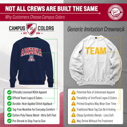Arizona Wildcats NCAA Adult Tackle Twill Crewneck Sweatshirt - Navy