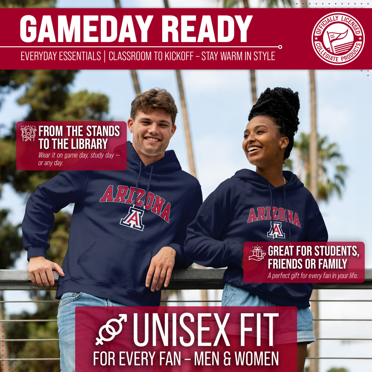 ARZ Arch & Logo Gameday Hoodie - Navy