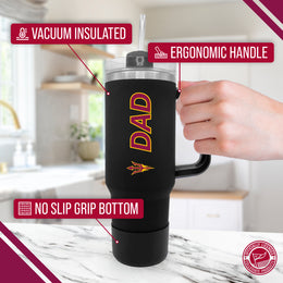 Arizona State Sun Devils Collegiate 40oz Stainless Steel Travel Tumbler with Handle for Dad - Black