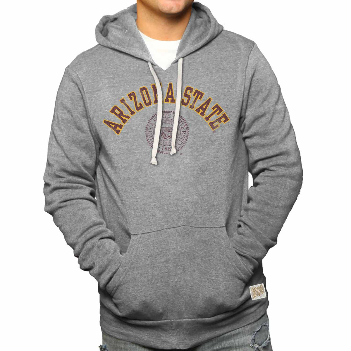 Arizona State Sun Devils College Gray University Seal Hooded Sweatshirt - Gray