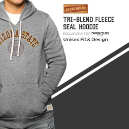 Arizona State Sun Devils College Gray University Seal Hooded Sweatshirt - Gray