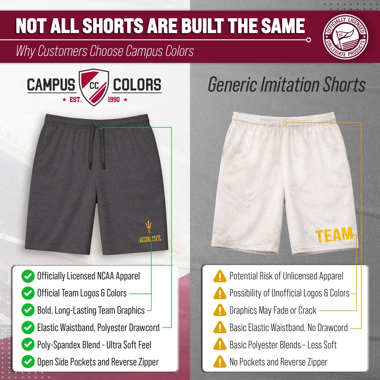 Arizona State Sun Devils NCAA Men’s University Athletic Performance Shorts - Black Heather