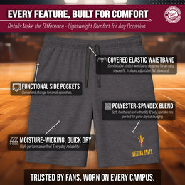 Arizona State Sun Devils NCAA Men’s University Athletic Performance Shorts - Black Heather
