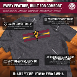 Arizona State Sun Devils Unisex NCAA Scholarship Cloud Jersey Athletic Short Sleeve Performance Tee - Black Heather