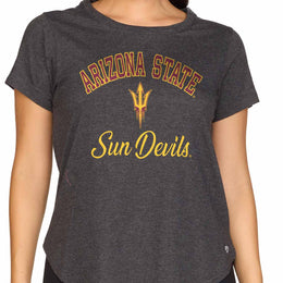 Arizona State Sun Devils NCAA Womens Tag-Less Ultra Soft Tailgate T-Shirt - Black Heather