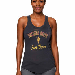 Arizona State Sun Devils  Tailgate Racerback Tank Top NCAA Women's Licensed - Black Heather