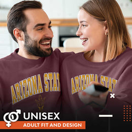Arizona State Sun Devils NCAA Adult Tackle Twill Crewneck Sweatshirt - Maroon