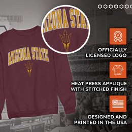 Arizona State Sun Devils NCAA Adult Tackle Twill Crewneck Sweatshirt - Maroon