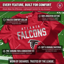 Atlanta Falcons Adult NFL Diagonal Fade Color Block T-Shirt - Red