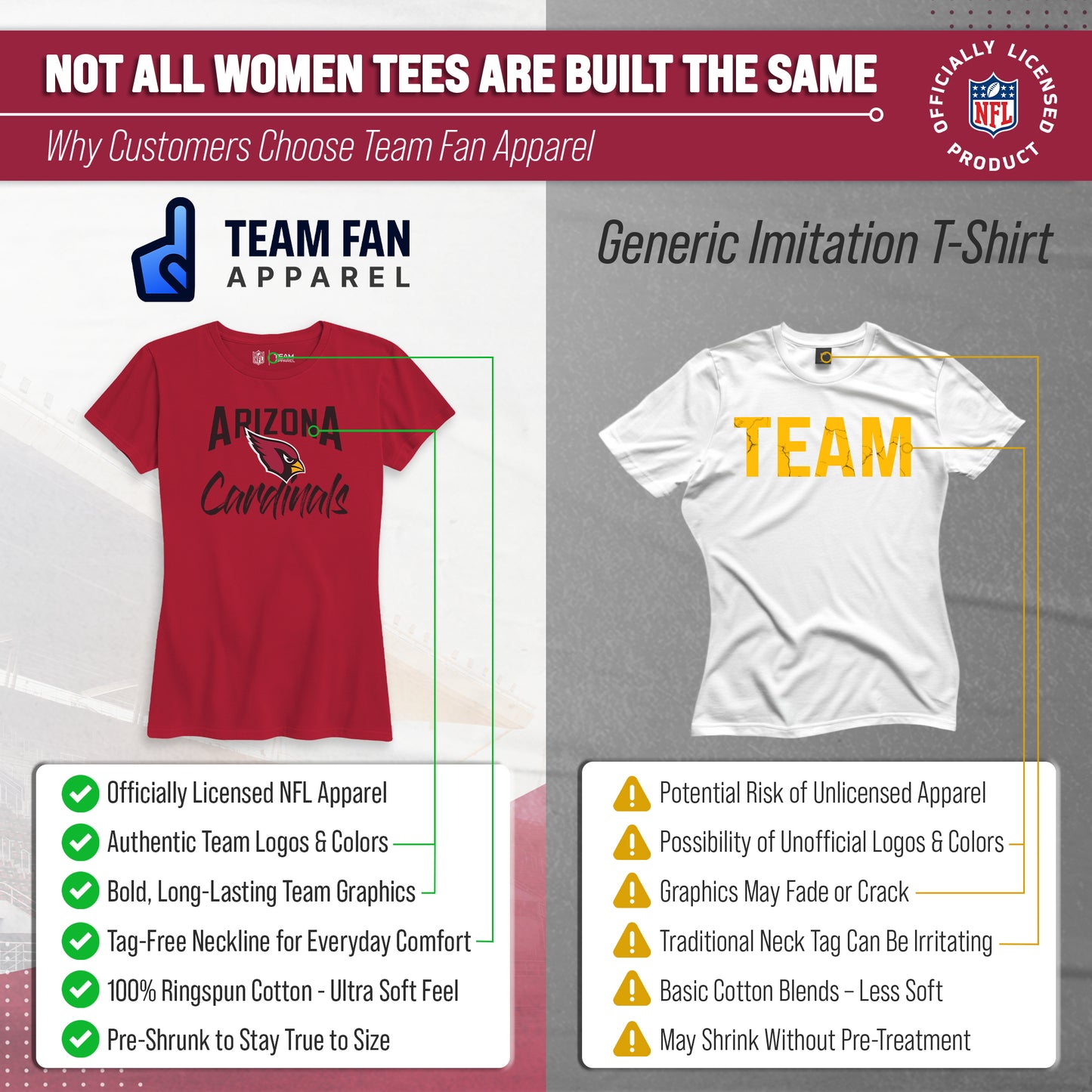 Arizona Cardinals NFL Women's Paintbrush Fitted T-Shirt Short Sleeve - Crimson