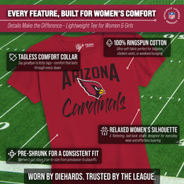 Arizona Cardinals NFL Women's Paintbrush Fitted T-Shirt Short Sleeve - Crimson