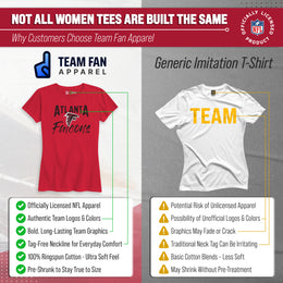 Atlanta Falcons NFL Women's Paintbrush Fitted T-Shirt - Red
