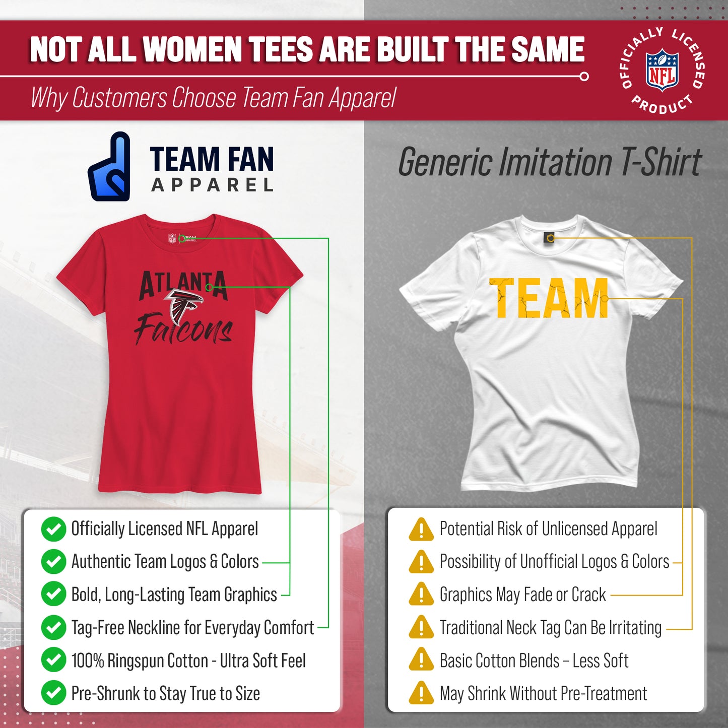 Atlanta Falcons NFL Women's Paintbrush Fitted T-Shirt - Red