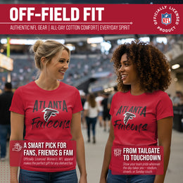 Atlanta Falcons NFL Women's Paintbrush Fitted T-Shirt - Red