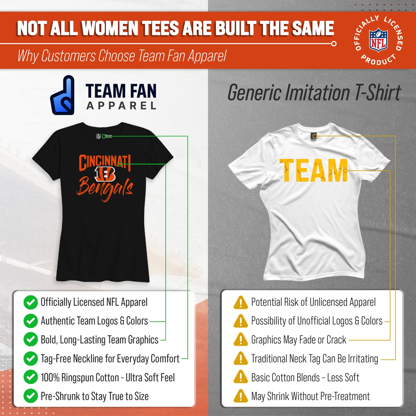 Cincinnati Bengals NFL Women's Paintbrush Fitted T-Shirt - Black