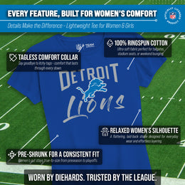 Detroit Lions NFL Women's Paintbrush Fitted T-Shirt - Black