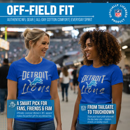 Detroit Lions NFL Women's Paintbrush Fitted T-Shirt - Black