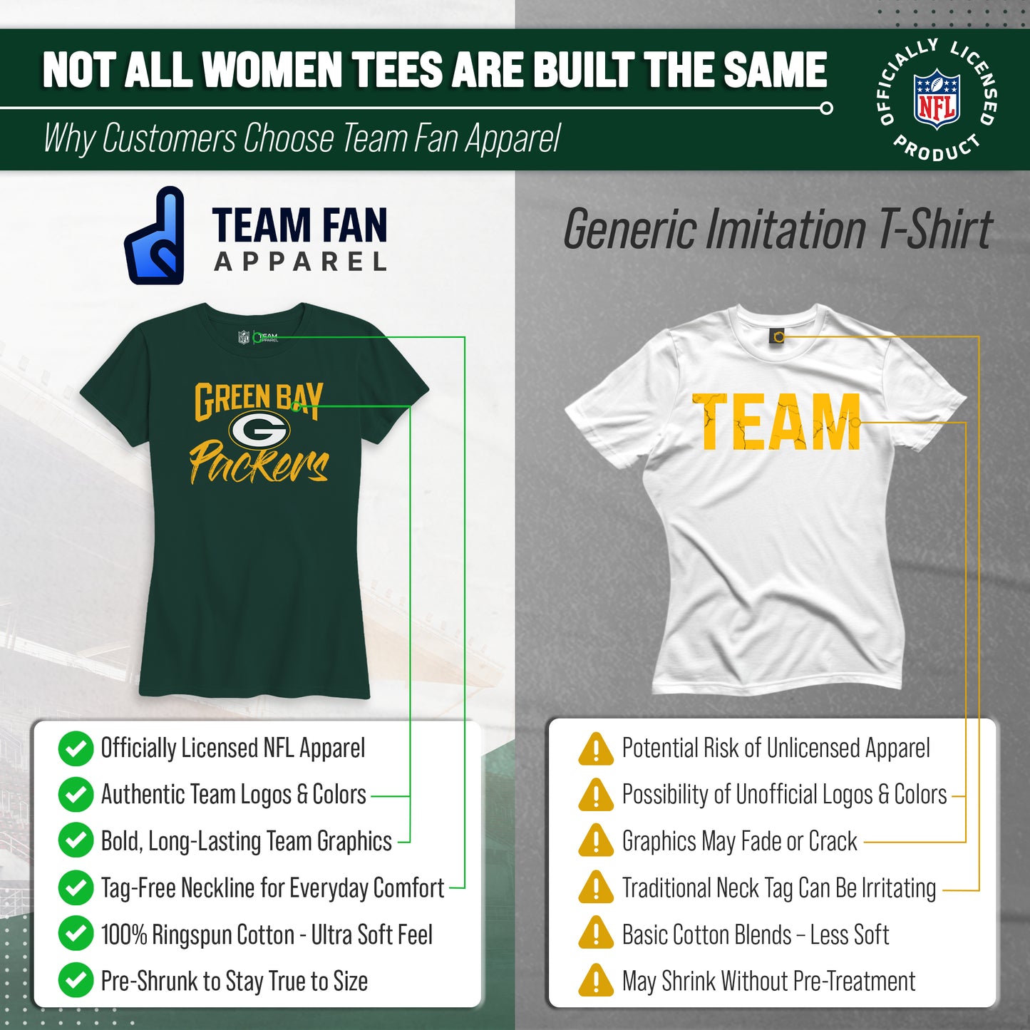 Green Bay Packers NFL Women's Paintbrush Fitted T-Shirt - Green