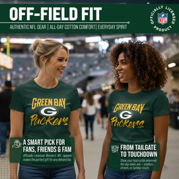 Green Bay Packers NFL Women's Paintbrush Fitted T-Shirt - Green
