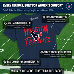Houston Texans NFL Women's Paintbrush Fitted T-Shirt - Navy