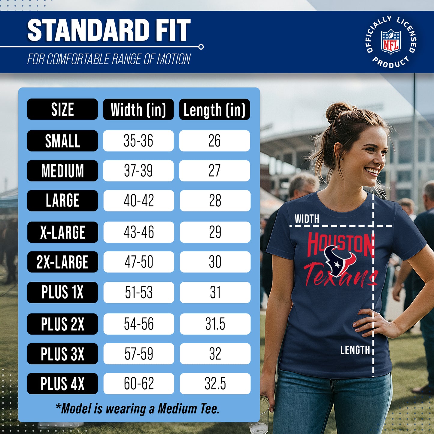 Houston Texans NFL Women's Paintbrush Fitted T-Shirt - Navy
