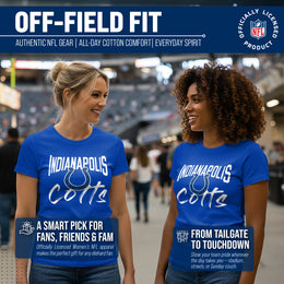 Indianapolis Colts NFL Women's Paintbrush Fitted T-Shirt - Royal