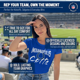 Indianapolis Colts NFL Women's Paintbrush Fitted T-Shirt - Royal