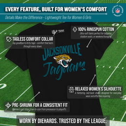 Jacksonville Jaguars NFL Women's Paintbrush Fitted T-Shirt - Black