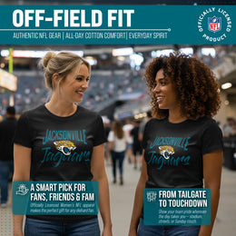 Jacksonville Jaguars NFL Women's Paintbrush Fitted T-Shirt - Black