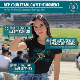 Jacksonville Jaguars NFL Women's Paintbrush Fitted T-Shirt - Black