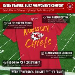 Kansas City Chiefs NFL Women's Paintbrush Fitted T-Shirt - Red
