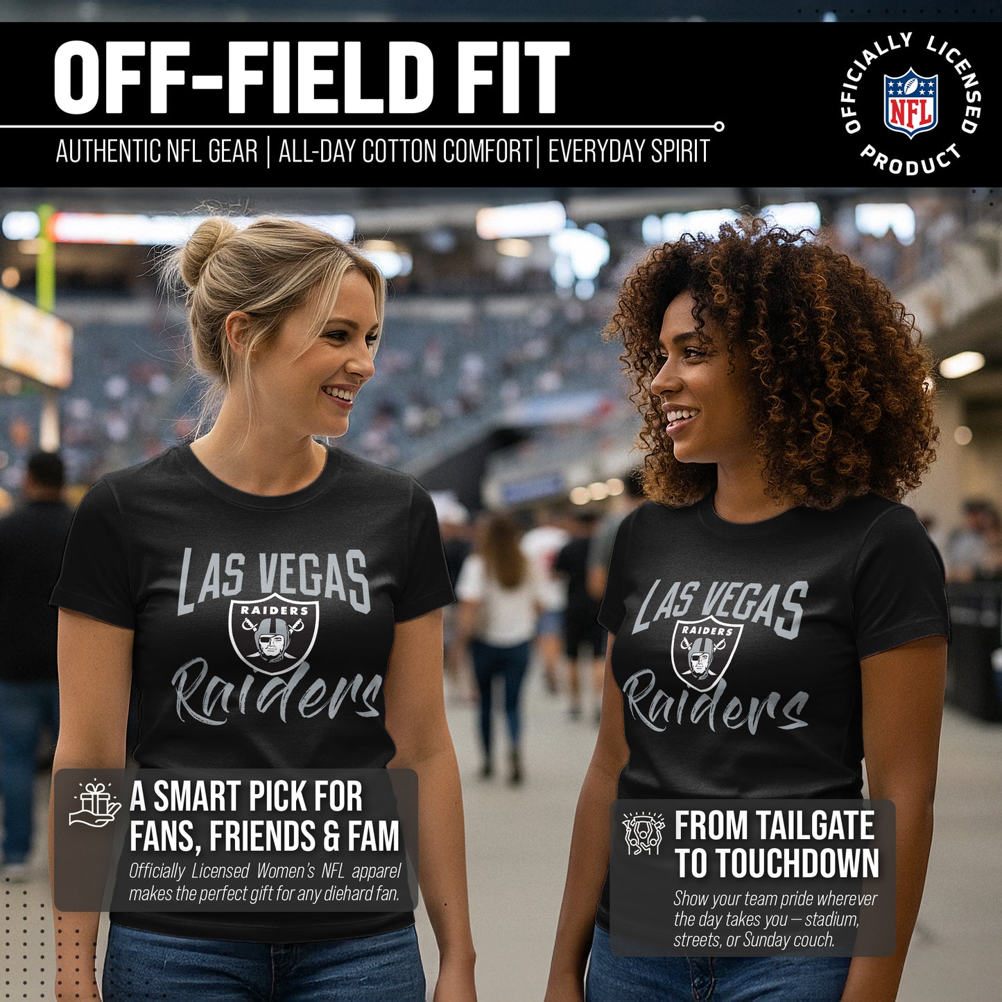 Las Vegas Raiders NFL Women's Paintbrush Fitted T-Shirt - Black