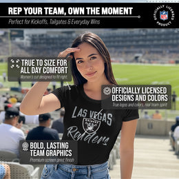 Las Vegas Raiders NFL Women's Paintbrush Fitted T-Shirt - Black