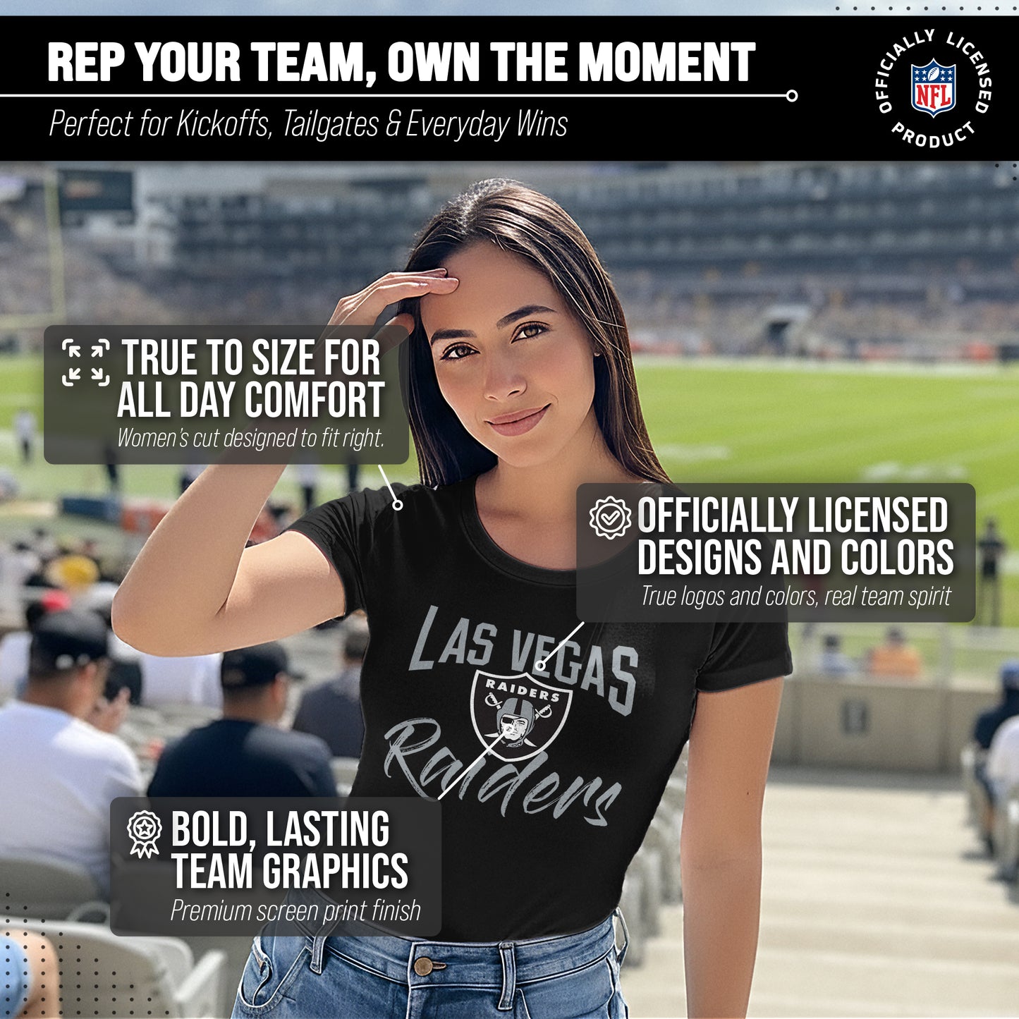 Las Vegas Raiders NFL Women's Paintbrush Fitted T-Shirt - Black