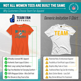 Miami Dolphins NFL Women's Paintbrush Fitted T-Shirt - Orange