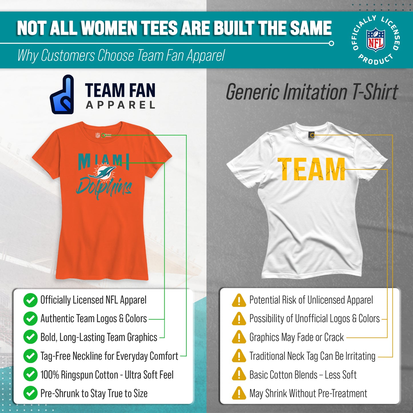 Miami Dolphins NFL Women's Paintbrush Fitted T-Shirt - Orange