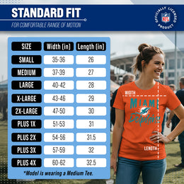 Miami Dolphins NFL Women's Paintbrush Fitted T-Shirt - Orange