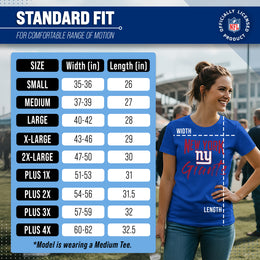 New York Giants NFL Women's Paintbrush Fitted T-Shirt - Royal