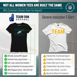 Philadelphia Eagles NFL Women's Paintbrush Fitted T-Shirt - Black