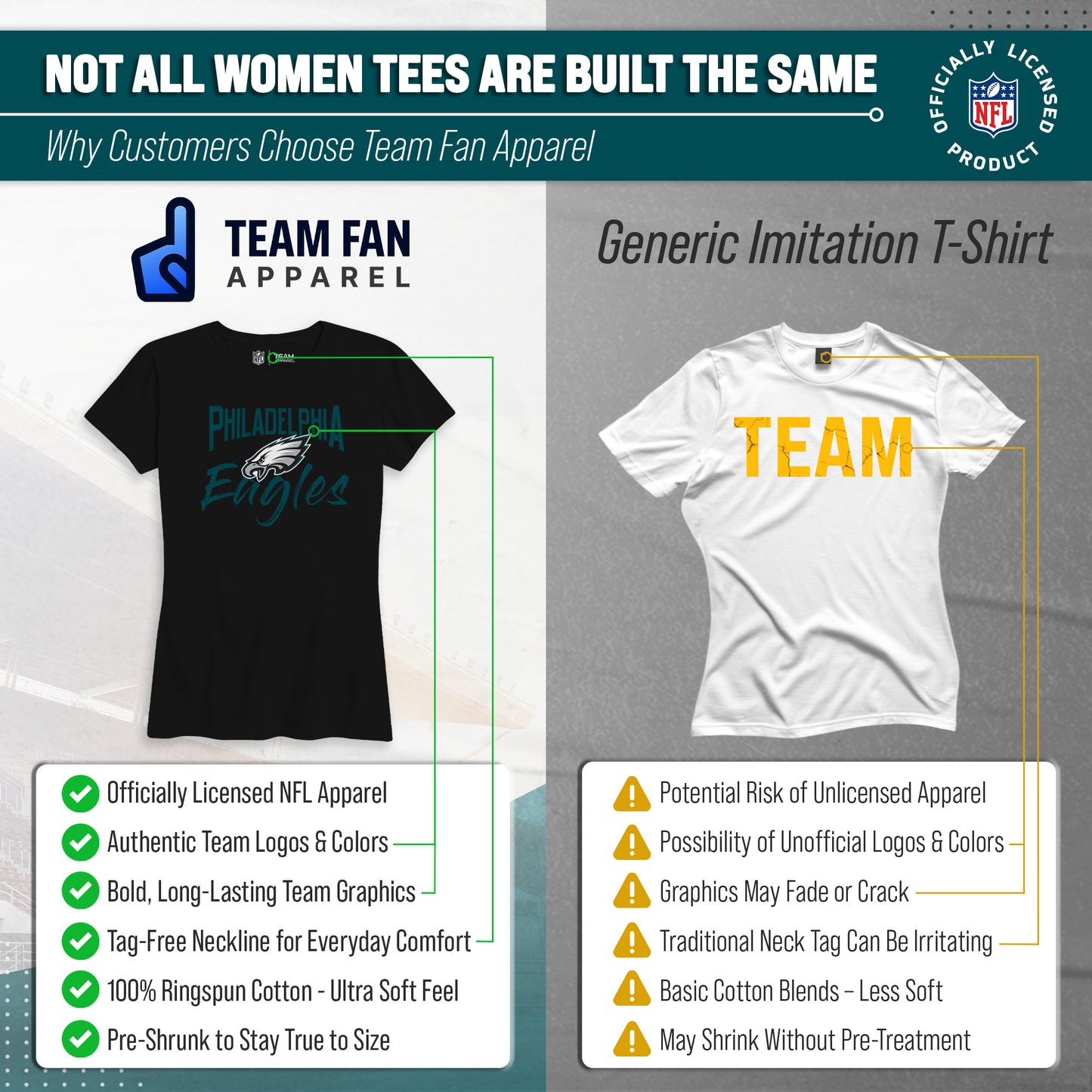 Philadelphia Eagles NFL Women's Paintbrush Fitted T-Shirt - Black