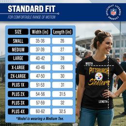Pittsburgh Steelers NFL Women's Paintbrush Fitted T-Shirt - Black