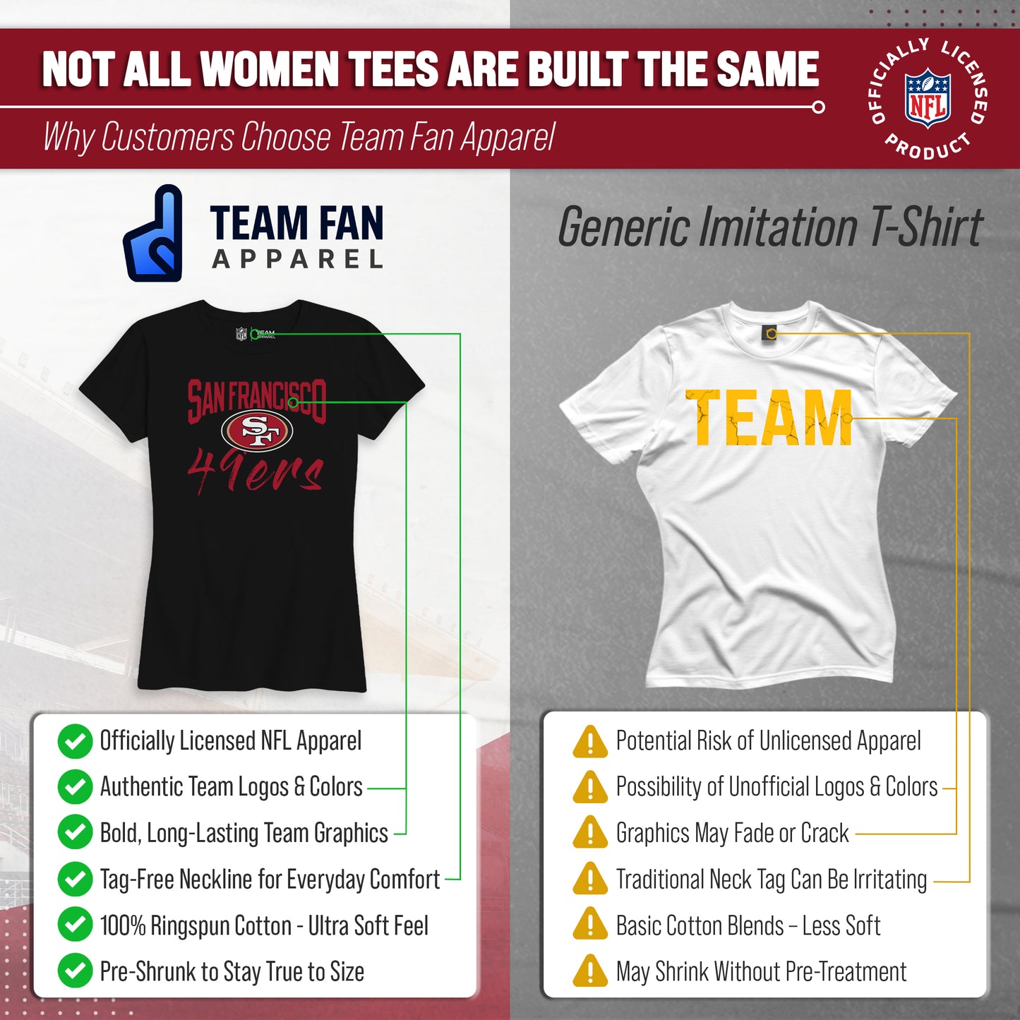 San Francisco 49ers NFL Women's Paintbrush Fitted T-Shirt - Black