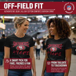 San Francisco 49ers NFL Women's Paintbrush Fitted T-Shirt - Black