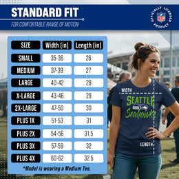 Seattle Seahawks NFL Women's Paintbrush Fitted T-Shirt - Navy
