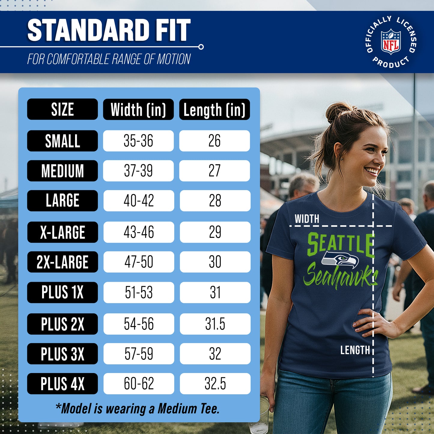 Seattle Seahawks NFL Women's Paintbrush Fitted T-Shirt - Navy