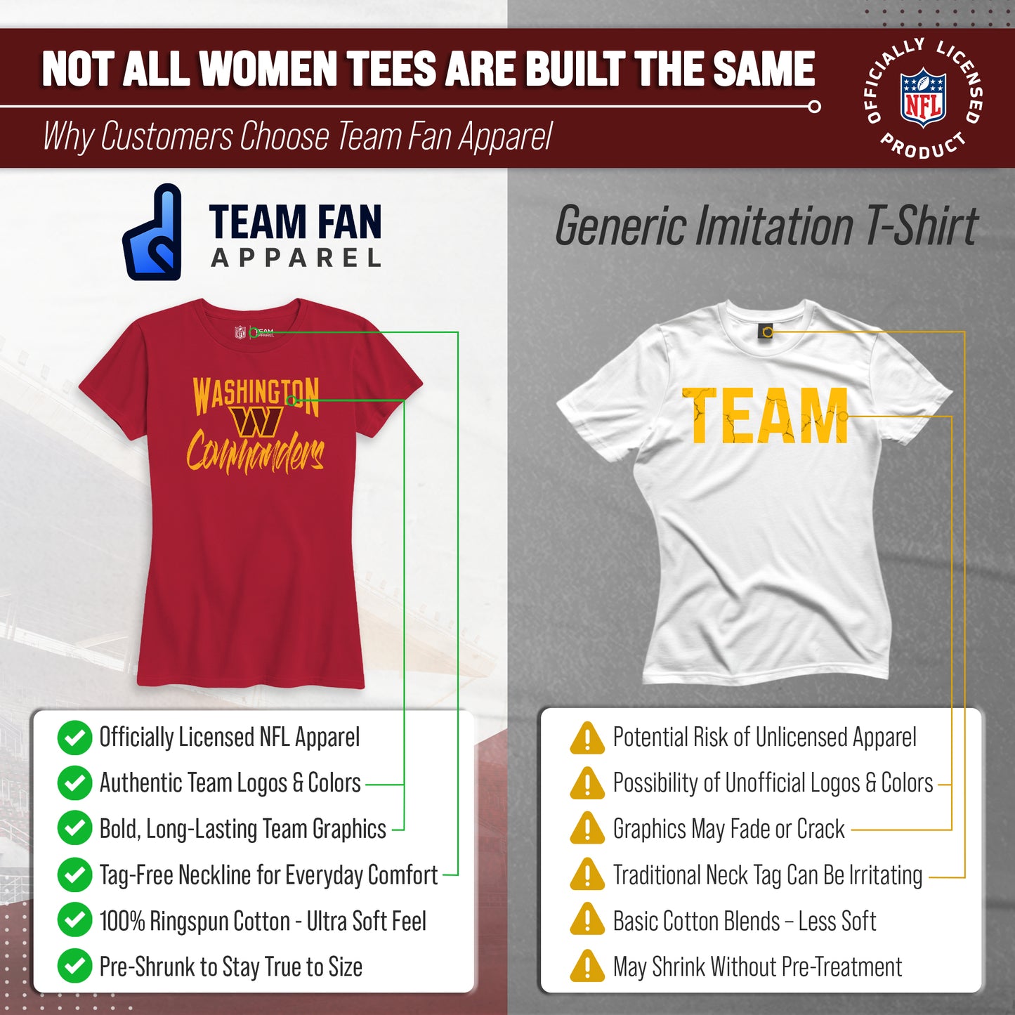 Washington Commanders NFL Women's Paintbrush Fitted T-Shirt - Maroon