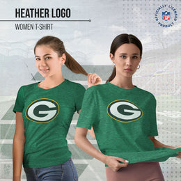 Green Bay Packers NFL Womens Heather Logo Relaxed Fit T-Shirt - Green