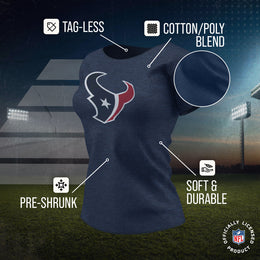 Houston Texans NFL Womens Heather Logo Relaxed Fit T-Shirt - Navy