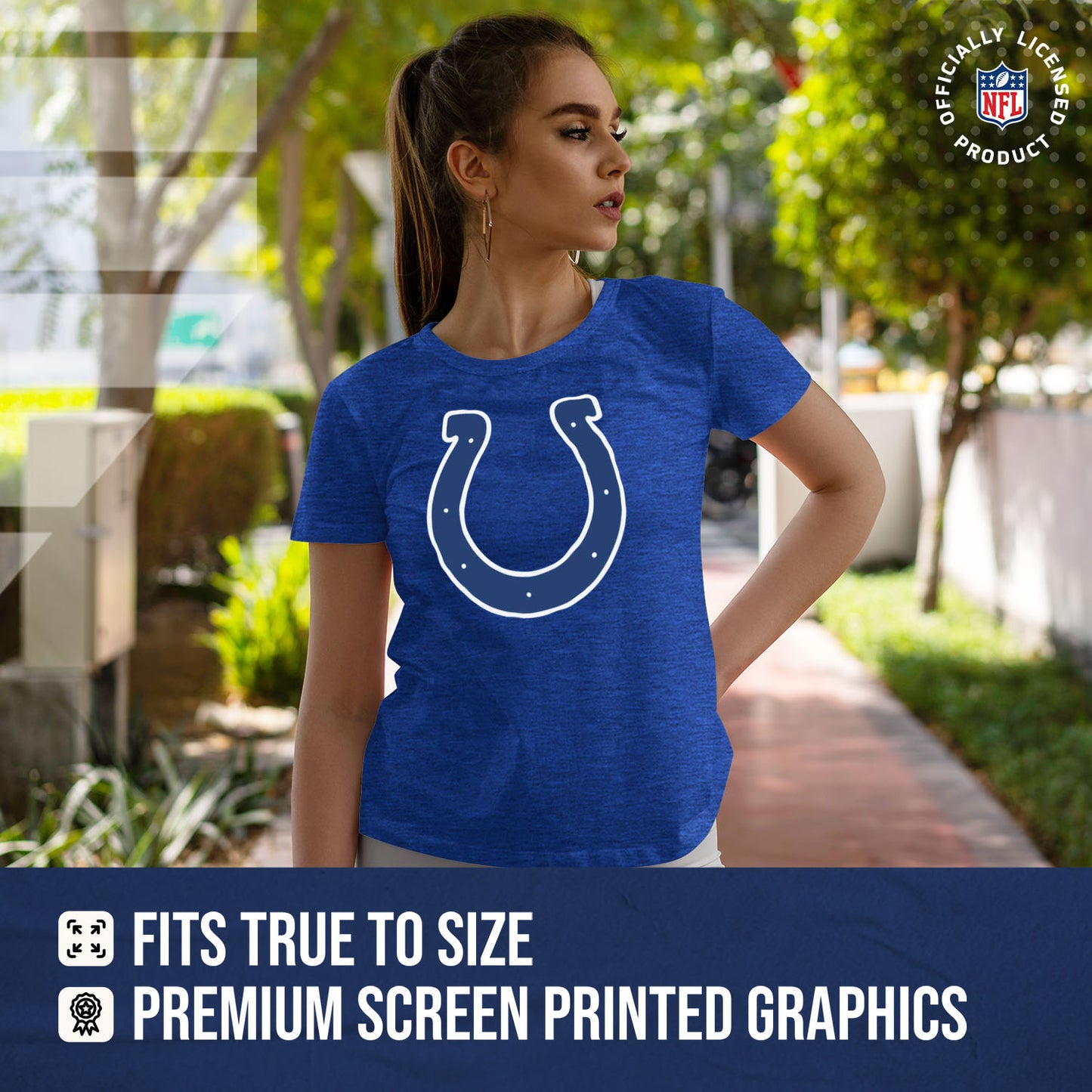 Indianapolis Colts NFL Womens Heather Logo Relaxed Fit T-Shirt - Royal