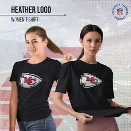 Kansas City Chiefs NFL Womens Heather Logo Relaxed Fit T-Shirt - Black